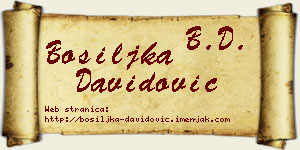 Bosiljka Davidović vizit kartica